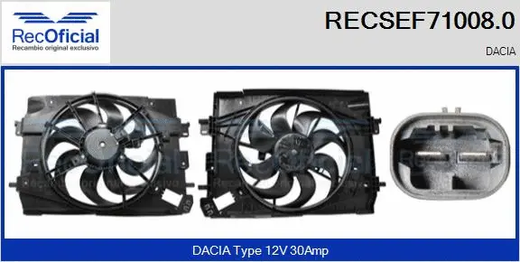Electric Motor, radiator fan (RECSEF71008.0)
