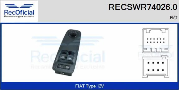 Switch, window regulator (RECSWR74026.0)