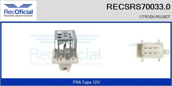 Resistor, interior blower (RECSRS70033.0)