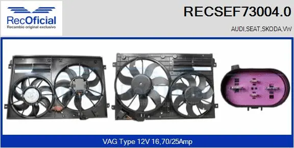 Electric Motor, radiator fan (RECSEF73004.0)