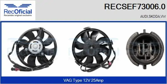Electric Motor, radiator fan (RECSEF73006.0)