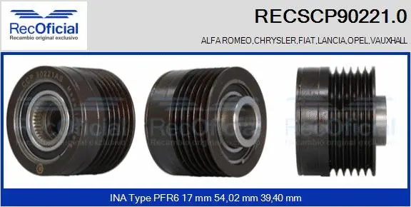 Belt Pulley, alternator (RECSCP90221.0)