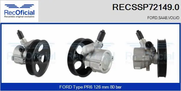 Hydraulic Pump, steering (RECSSP72149.0)