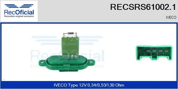 Resistor, interior blower (RECSRS61002.1)
