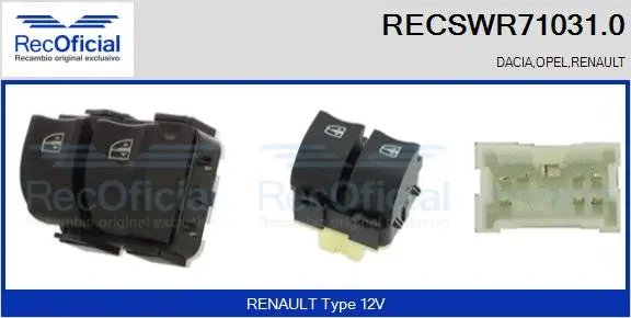 Switch, window regulator (RECSWR71031.0)