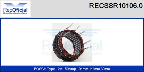 Stator, alternator (RECSSR10106.0)