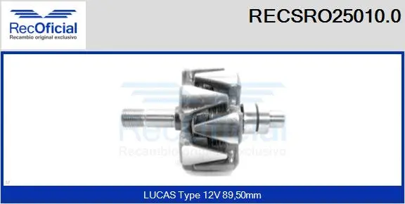 Rotor, alternator (RECSRO25010.0)