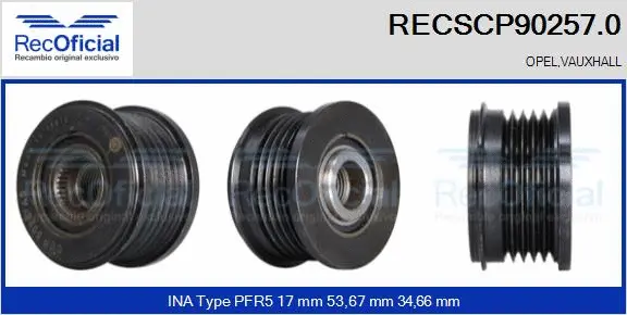 Belt Pulley, alternator (RECSCP90257.0)