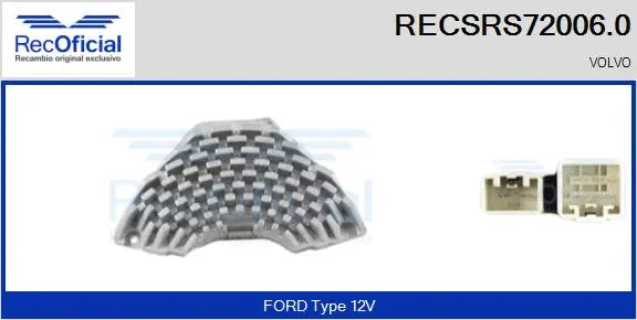 Resistor, interior blower (RECSRS72006.0)
