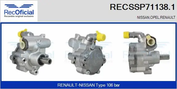 Hydraulic Pump, steering (RECSSP71138.1)