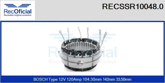 Stator, alternator (RECSSR10048.0)