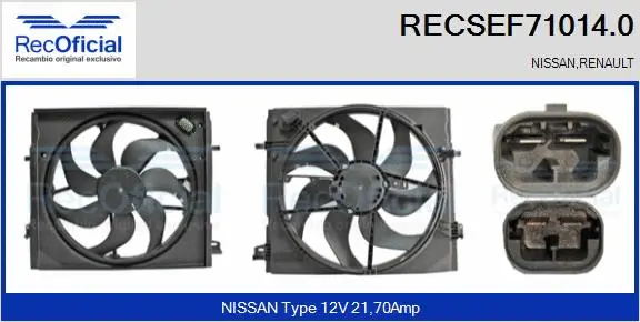 Electric Motor, radiator fan (RECSEF71014.0)