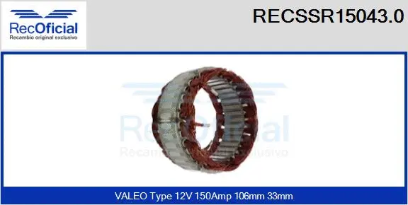 Stator, alternator (RECSSR15043.0)