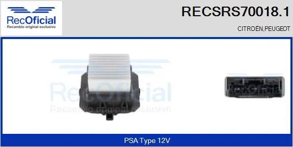 Resistor, interior blower (RECSRS70018.1)