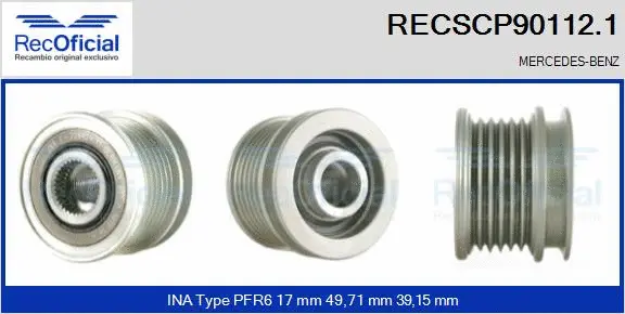 Belt Pulley, alternator (RECSCP90112.1)