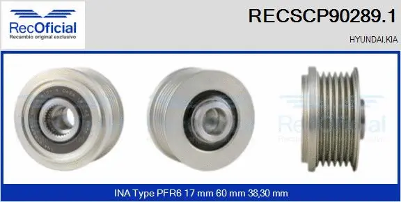 Belt Pulley, alternator (RECSCP90289.1)
