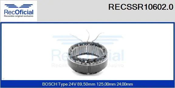 Stator, alternator (RECSSR10602.0)
