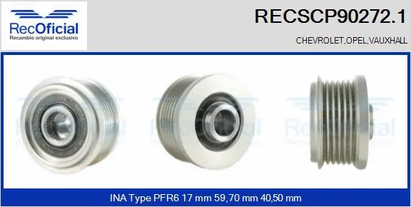 Belt Pulley, alternator (RECSCP90272.1)