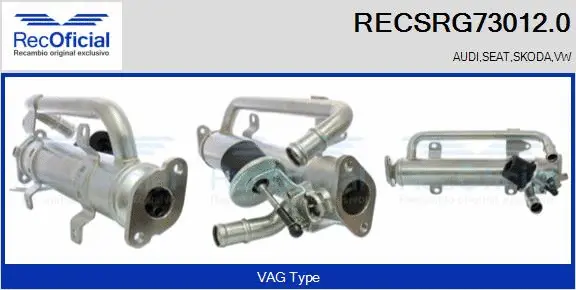 Cooler, exhaust gas recirculation (RECSRG73012.0)