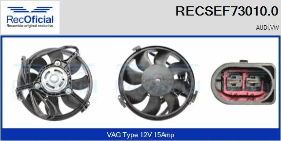 Electric Motor, radiator fan (RECSEF73010.0)