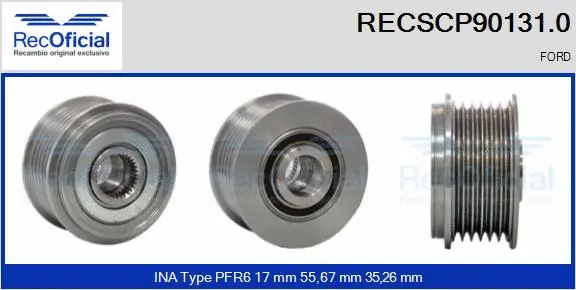 Belt Pulley, alternator (RECSCP90131.0)