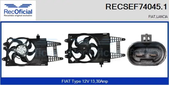 Electric Motor, radiator fan (RECSEF74045.1)
