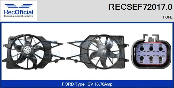 Electric Motor, radiator fan (RECSEF72017.0)