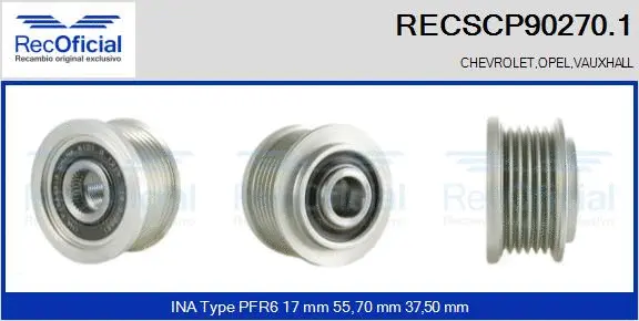 Belt Pulley, alternator (RECSCP90270.1)