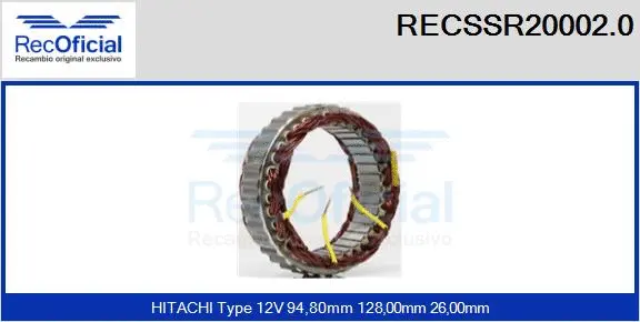 Stator, alternator (RECSSR20002.0)
