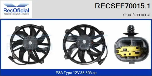 Electric Motor, radiator fan (RECSEF70015.1)