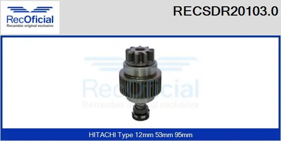 Pinion, starter (RECSDR20103.0)