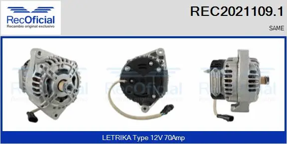 Alternator (REC2021109.1)