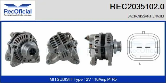 Alternator (REC2035102.0)