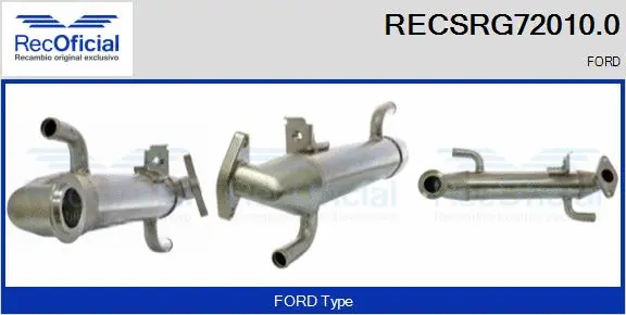Cooler, exhaust gas recirculation (RECSRG72010.0)