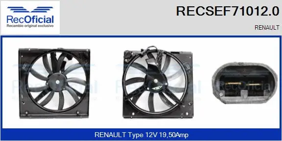 Electric Motor, radiator fan (RECSEF71012.0)