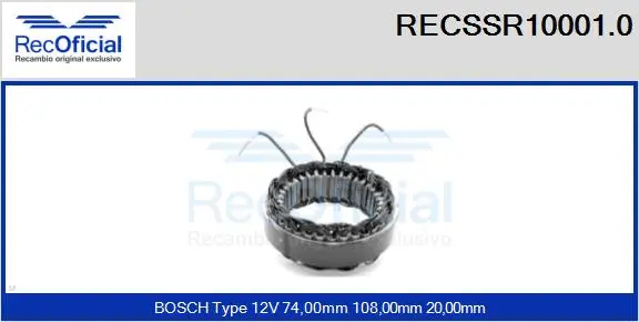 Stator, alternator (RECSSR10001.0)