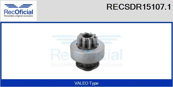 Pinion, starter (RECSDR15107.1)