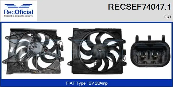 Electric Motor, radiator fan (RECSEF74047.1)