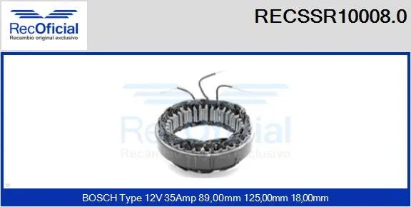 Stator, alternator (RECSSR10008.0)