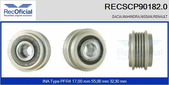 Belt Pulley, alternator (RECSCP90182.0)