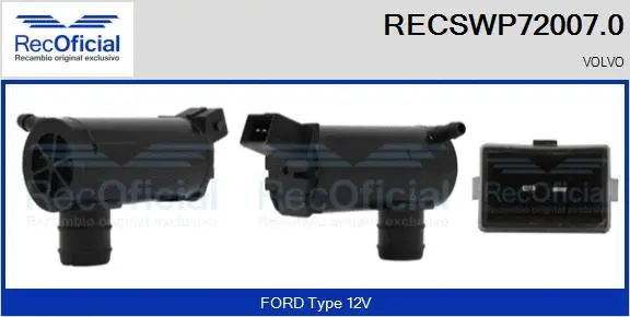 Washer Fluid Pump, window cleaning (RECSWP72007.0)