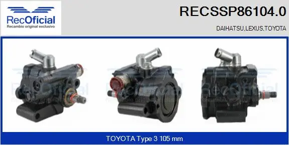 Hydraulic Pump, steering (RECSSP86104.0)