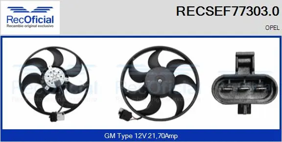 Fan, engine cooling (RECSEF77303.0)