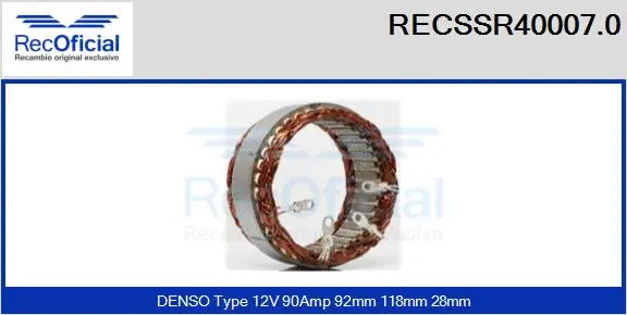 Stator, alternator (RECSSR40007.0)