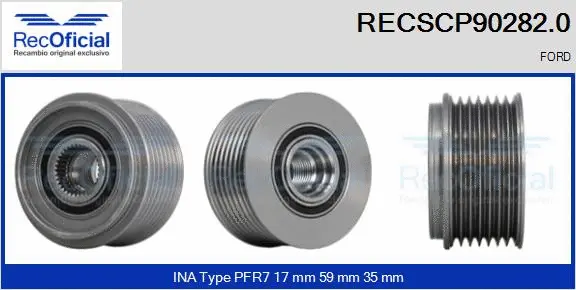 Belt Pulley, alternator (RECSCP90282.0)