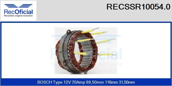 Stator, alternator (RECSSR10054.0)