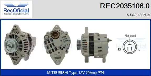 Alternator (REC2035106.0)