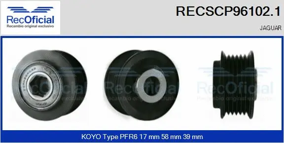 Belt Pulley, alternator (RECSCP96102.1)