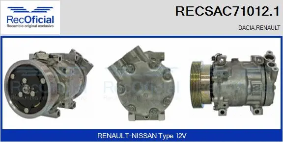 Compressor, air conditioning (RECSAC71012.1)