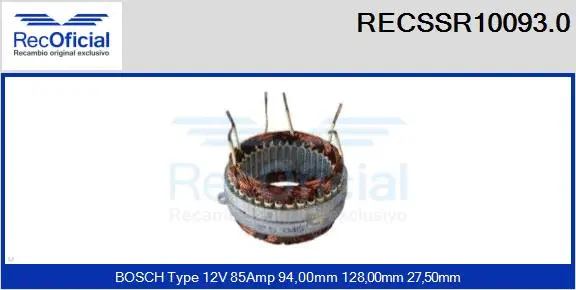 Stator, alternator (RECSSR10093.0)